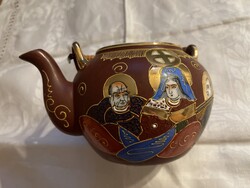 Álomszép Satsuma kézzel festett Japán teás kanna.