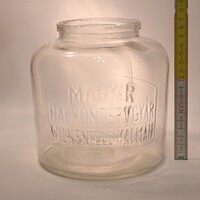 "Magyar Halkonzervgyár Wilkenfeld Kálmán" ruszlis, halas üveg, Miskolc