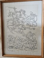 Gönczi Gebhardt Tibor Tus rajz,Ritka!