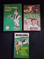 Fradi könyvcsomag dedikált, Dalnoki, Nyilasi, Ferencvárosi koktél, 3 darabos könyvcsomag