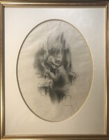 Otto Baumberger ismert svájci művész, aláírt litográfiája