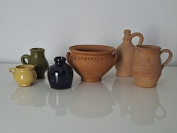 Kisméretű cserép kerámia váza kancsó csupor 6 darab