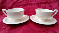 Recamier Royal antik teáscsésze 2 db, alátét tányérokkal By Royal Creamware
