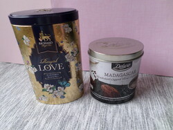 Fém teás és kakaós doboz