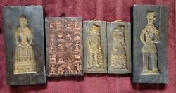 Retro méhviasz mézeskalács forma 5 darab