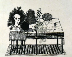 Szenes Zsuzsa (1931 - 2001) CSENDÉLET BÜSZTTEL 1960