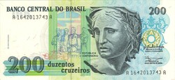 200 cruzeiro cruzeiros 1990 Brazilia UNC