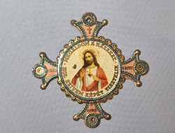 Háziáldás aranyozott pléh lemez