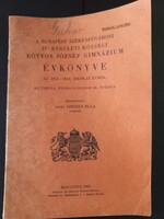 Budapesti Székesfővárosi IV. kerületi Közigazgatási Eötvös József Gimnázium 1942/43. tanévi évkönyve