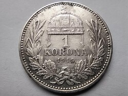 Magyarország I. Ferenc József (1848-1916) .835 Ezüst 1 Korona 1915 KB