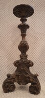 Antik faragott fa barokk gyertyatartó korabeli darab