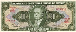 10 cruzeiro cruzeiros felülbélyegezve 1 centavo 1966-67 Brazilia 2. UNC