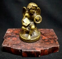 DT/524. Antik bronz puttó figura