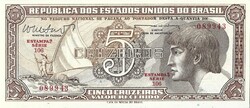 5 cruzeiro cruzeiros 1961-62 Brazilia UNC