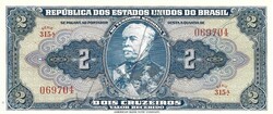 2 cruzeiro cruzeiros 1944 kézi aláírás Brazilia Ritka 1.