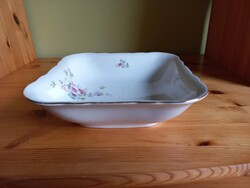 Antik Carl Knoll (Karlovy Vary) áttört porcelán tál – Ritka, négyszögletű forma