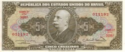 5 cruzeiro cruzeiros 1963 Brazilia UNC