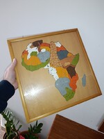 Keretezett 39 darabos 1988 GEORGE LUCK Africa fa puzzle kirakó VINTAGE