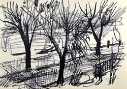 Arató János (1919 - 1989) DUNAPART SZENTENDRÉN 1960