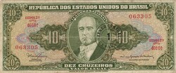 10 cruzeiro cruzeiros felülbélyegezve 1 centavo 1966-67 Brazilia 1.