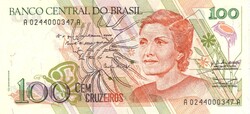 100 cruzeiro cruzeiros 1990 Brazilia UNC