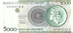 5000 cruzeiro cruzeiros 1990 Brazilia UNC