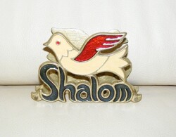 Réz madaras levéltartó, szalvétatartó tűzzománc