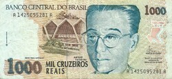 1000 cruzeiro cruzeiros real reals 1993 Brazilia Ritka