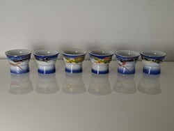 Vintage különleges erotikus japán porcelán szakés pálinkás pohár készlet 6 darab