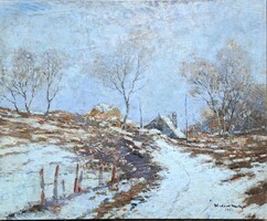 Halvax Gyula (1906-1984) : Téli táj 1961.