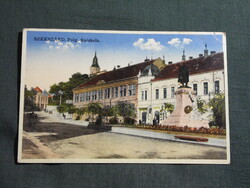 Képeslap,Szekszárd,Garay szobor,tér,fiúiskola,városi látkép,részlet,Weisz hírlapáruda kiadás,1930-