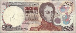 5000 bolivar bolivares 1998 Venezuela