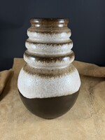 Scheurich Német ritkább samott/csurgatott mázas kerámia váza