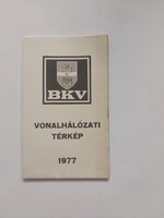 BKV (Budapesti Közlekedési Vállalat) vonalhálózati térkép 1977 - retro, gyűjtői darab