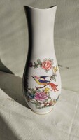 Hollóházi paradicsommadár mintás porcelán váza