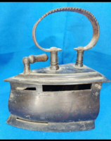 Antique fagler, patinated, solid copper charcoal iron Szeged / all original, intact. 1860