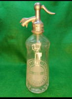 1/2 L. Dr.Eisenberg Bertalanné  szódásüveg Békéscsaba nem fejazonos ónfejjel. 1930