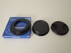 Fotós kellék: Nikon M42 adapter + objektív porvedő kupak 2 db