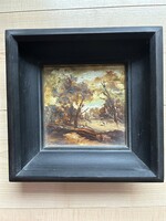 Arnold Budzyński (1930–1989): Hegyi táj – olajfestmény, 1981