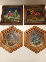 Üvegfestmény szentképek 4db.