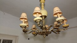 Nyolc ágú porcelán csillár + fali lámpa