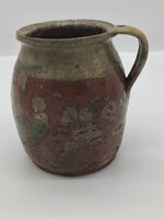 Antik néprajzi  mázas kerámia, bödön, szilke