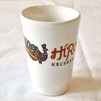 Hírős kecskeméti kerámia pálinkás pohár, snapsz, rövid (M=7, D=5) (174.)