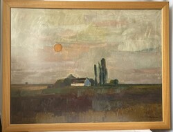 Moldován István (1900-2000) festőmüvész, grafikus Tanya című festménye