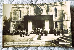KORONÁZÁS BUDA 1916 UTOLSÓ MAGYAR KIRÁLY IV. KÁROLY ZITA KIRÁLYNÉ KORABELI FOTÓ FOTÓLAP SZENT KORONA