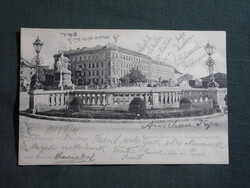 Képeslap,Szlovákia,Pozsony,Pressburg,Koronázásidombtér,Juszti sor,Mária Terézia szobor,1904-