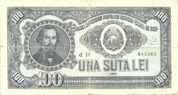 100 lei 1952 Románia fekete sorszám 1.