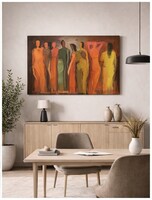 Nagyméretű, sokalakos kompozíció ,1960-70-s évek magyar modernista „figurális absztrakciója”