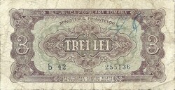 3 lei 1952 Románia Ritka 1.