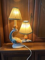 Art deco páva porcelán asztali lámpa